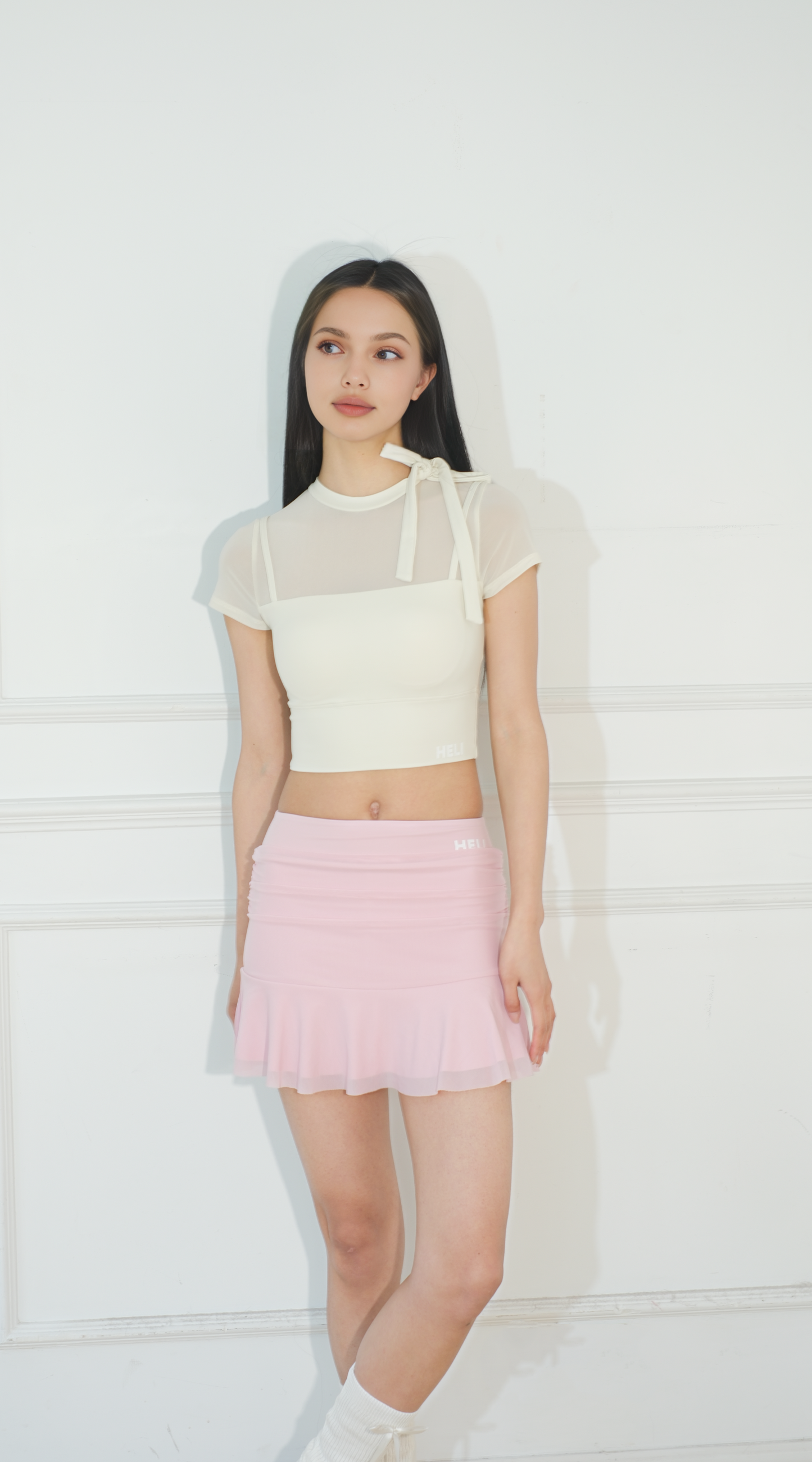 Mock Neck Bow Tie Workout Tank Top