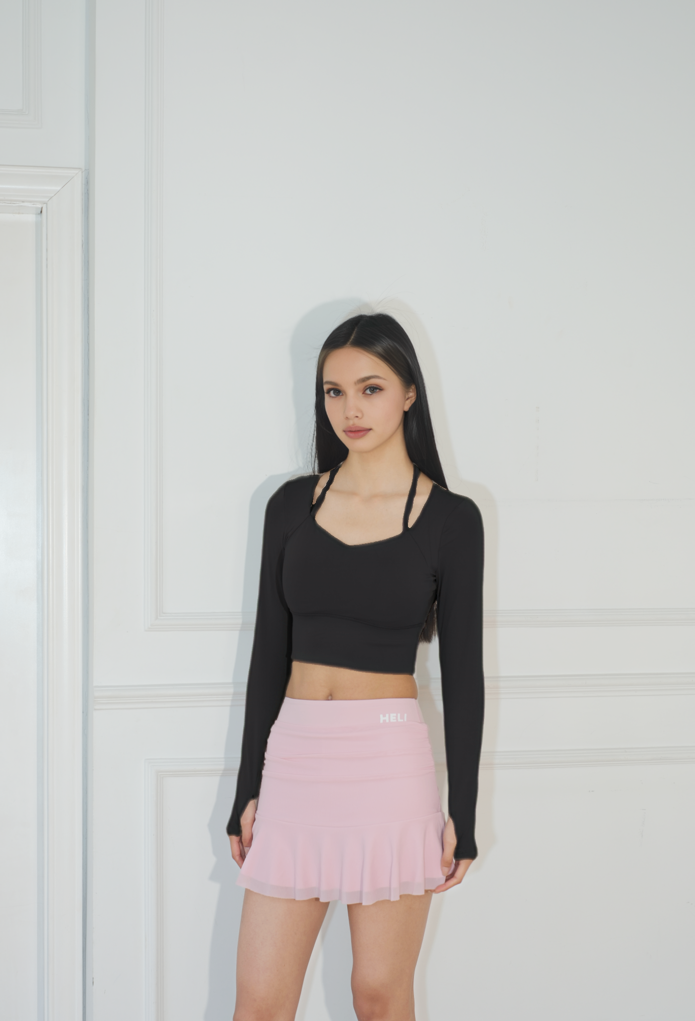 Pilates long-sleeve workout top