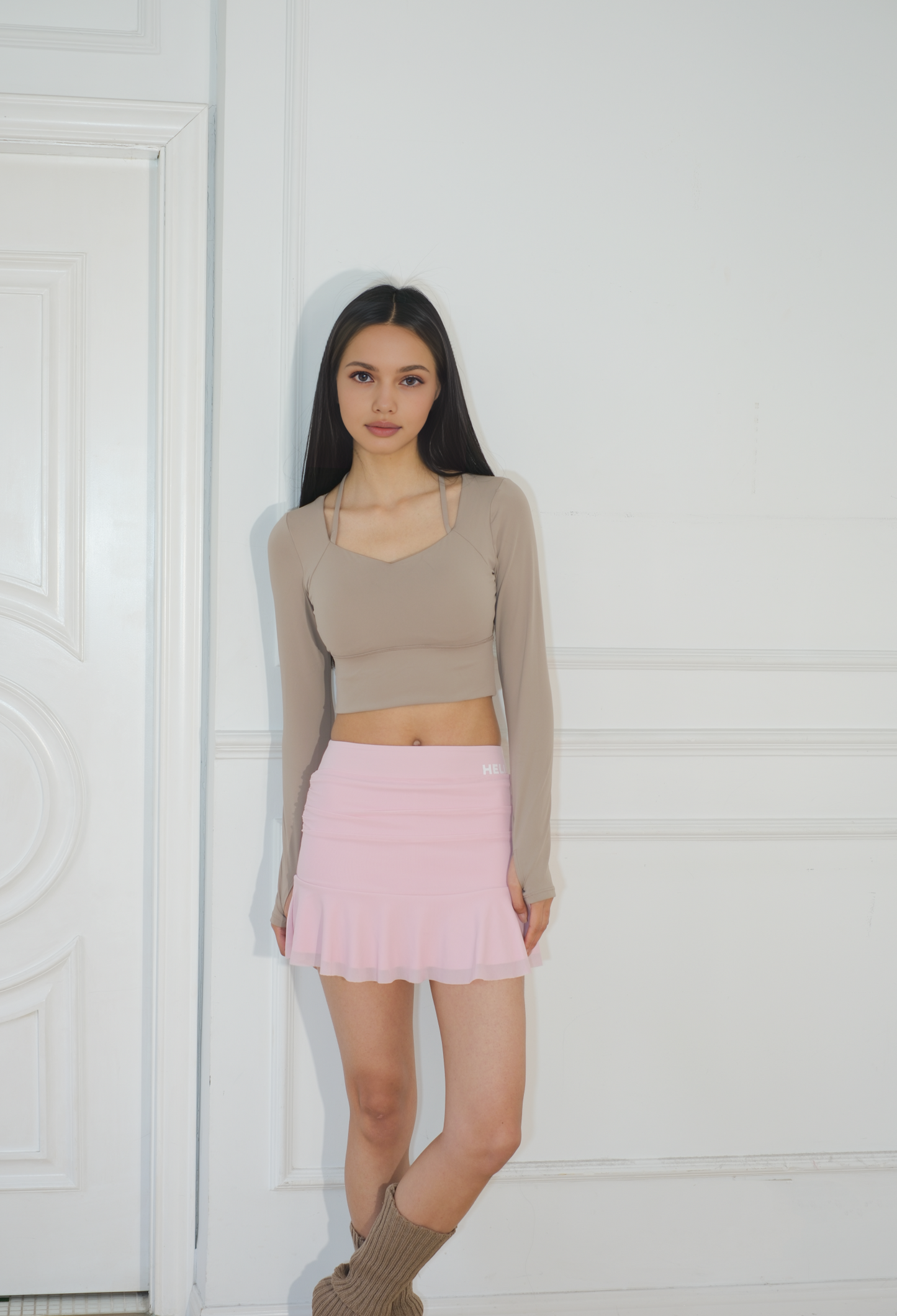 Pilates long-sleeve workout top